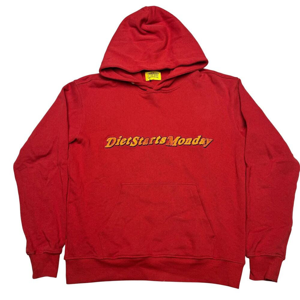 Diet Starts Monday DSM Logo Graphic Hoodie Men's Small Red Streetwear Skater